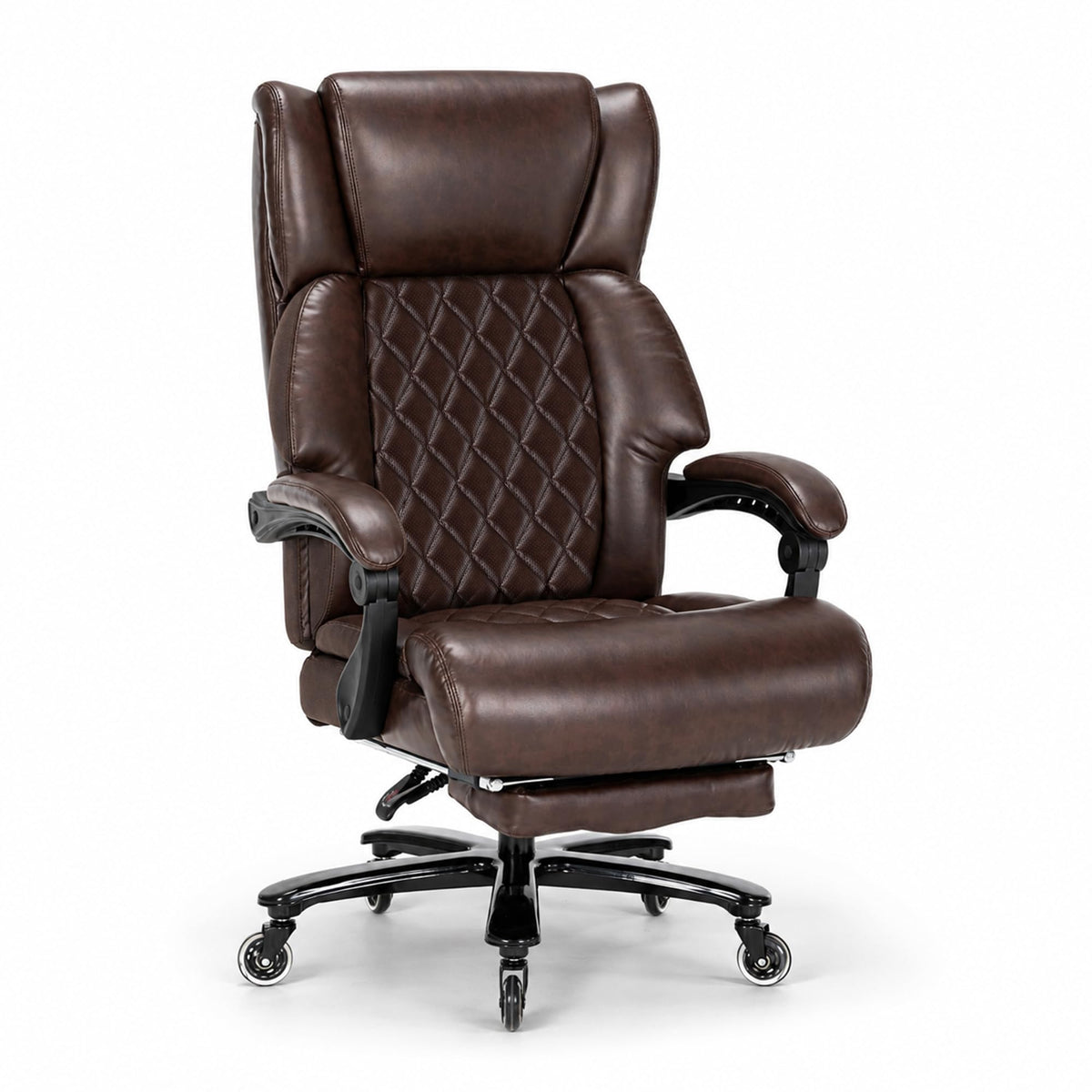 Brown Heavy Duty Reclining Executive Office Chair with Footrest H872686