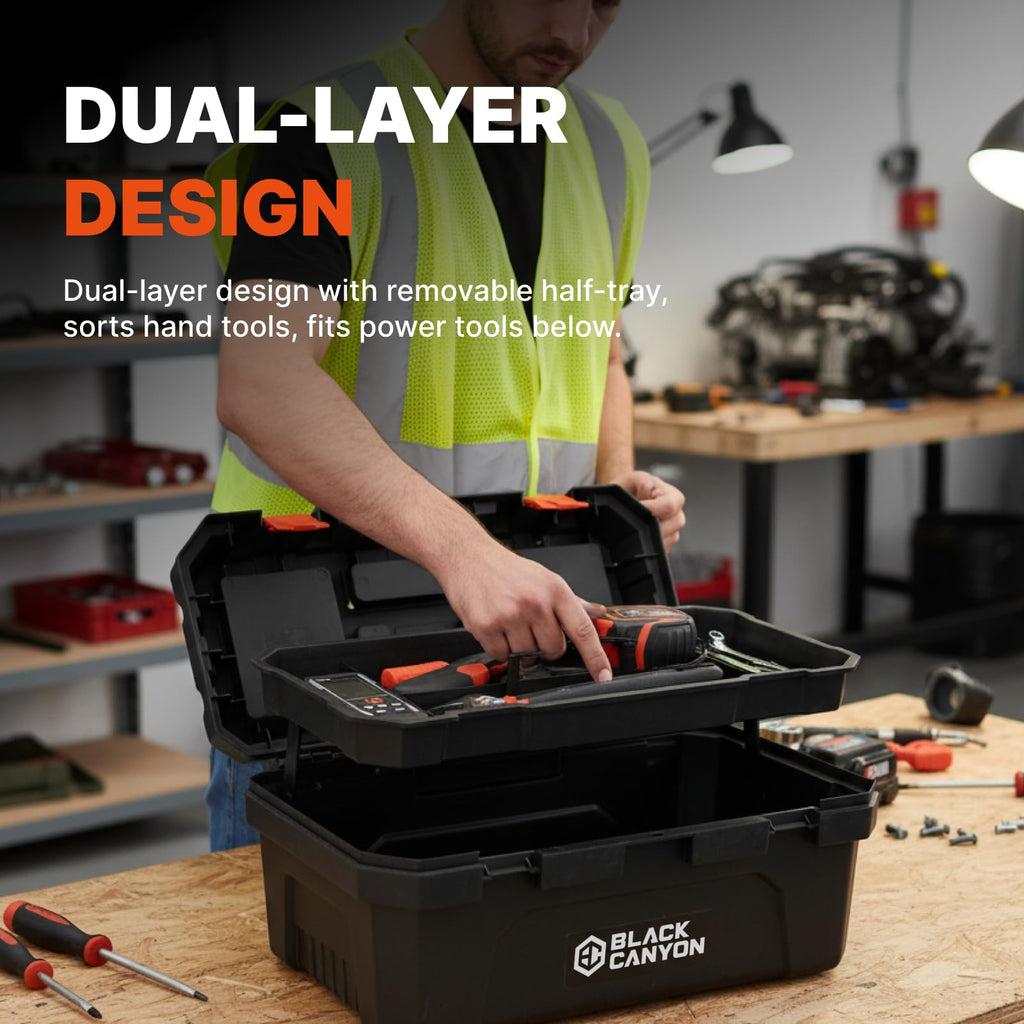 19 Inch Plastic Portable Tool Box with Handle D19868