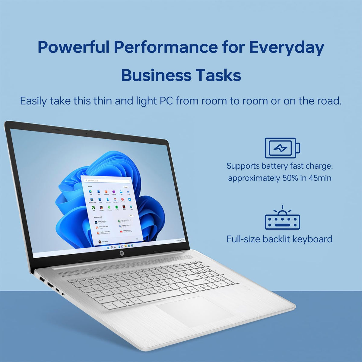 17.3" HD+ Touchscreen Laptop, Intel Core i5, 16GB RAM, 1TB SSD, Silver P163