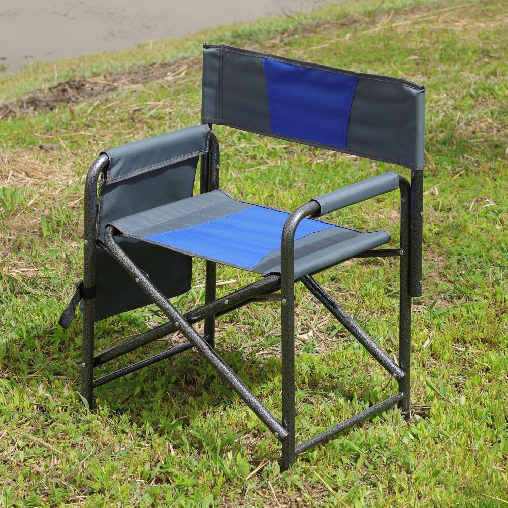 Padded Folding Oversized Chair with Side Table and Storage Pockets K458961