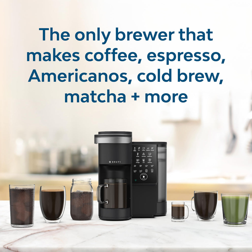Single-Serve Coffee Maker with 20 Dark Roast Pods, Touchscreen, WiFi, 70 oz Tank, Black Q45401