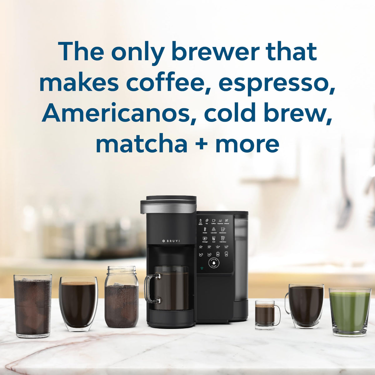 Single-Serve Coffee Maker with 20 Dark Roast Pods, Touchscreen, WiFi, 70 oz Tank, Black Q45401