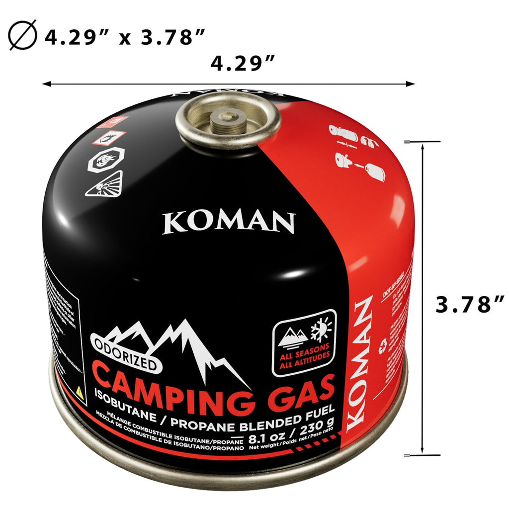 230 Gram Isobutane Butane Propane Camping Fuel Canister Pack of 6 V239038