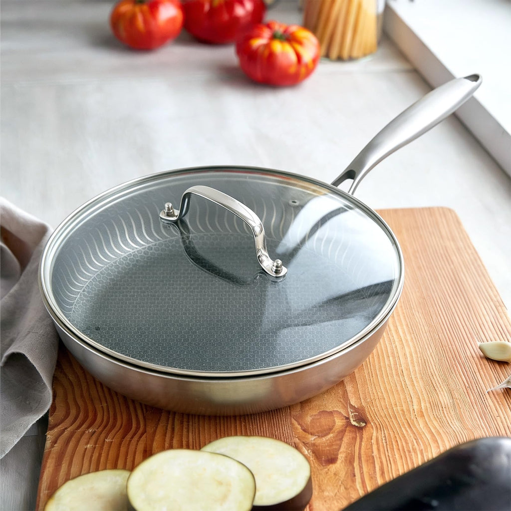 11 IN Glass Lid with Stainless Steel Handle A916872