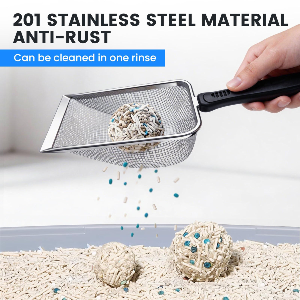 Stainless Steel Mesh Cat Litter Scoop 2.8mm Hole Z75801