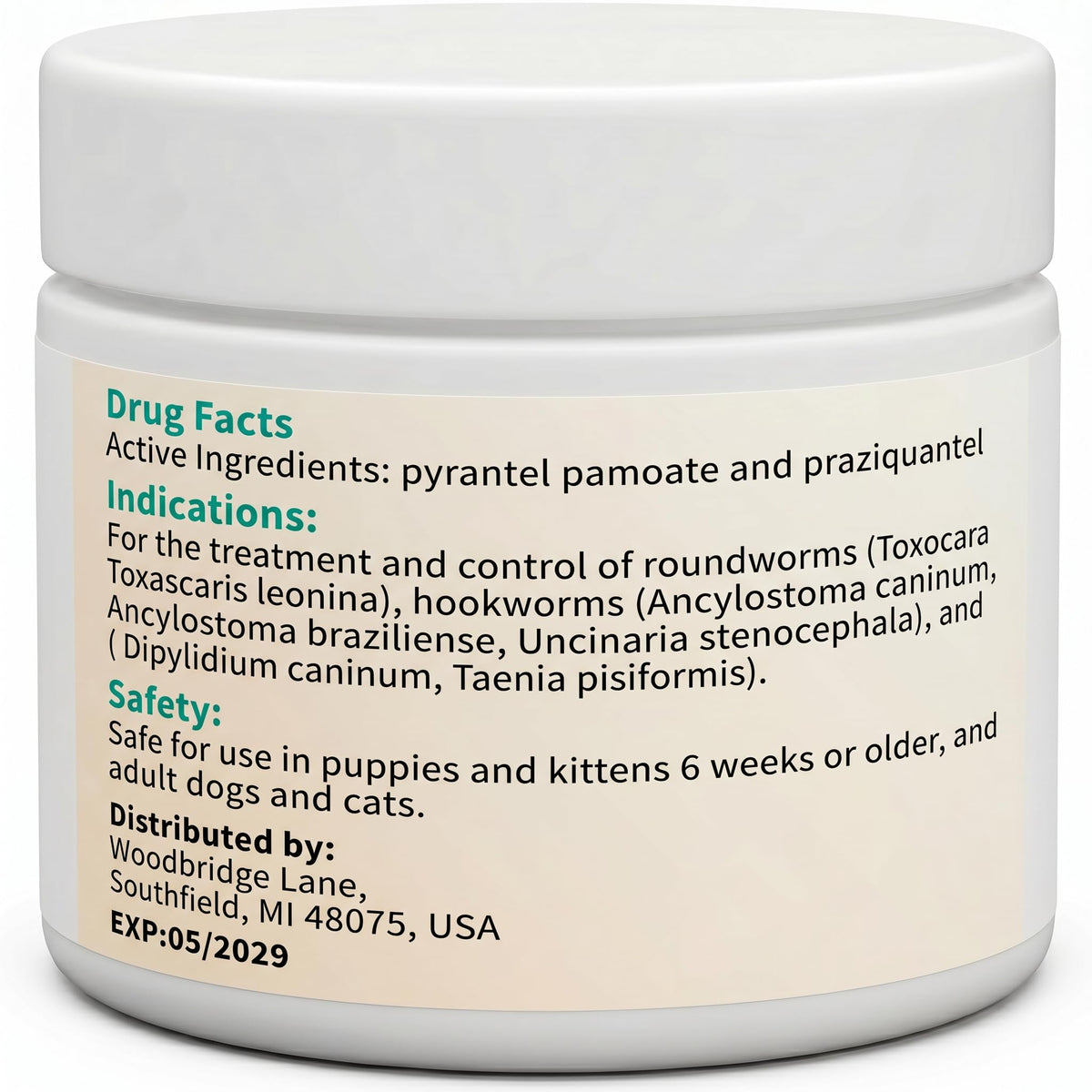 3-Way Dewormer for Dogs & Cats with Praziquantel & Pyrantel Pamoate W75852