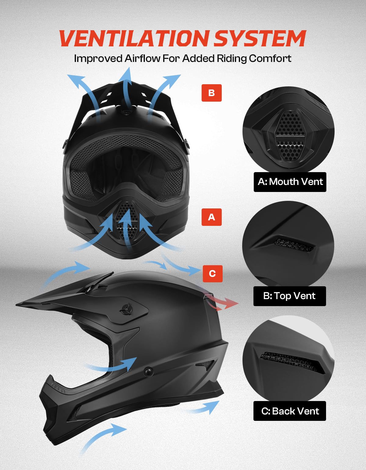 Kids DOT Approved Full Face Motocross Helmet J7427