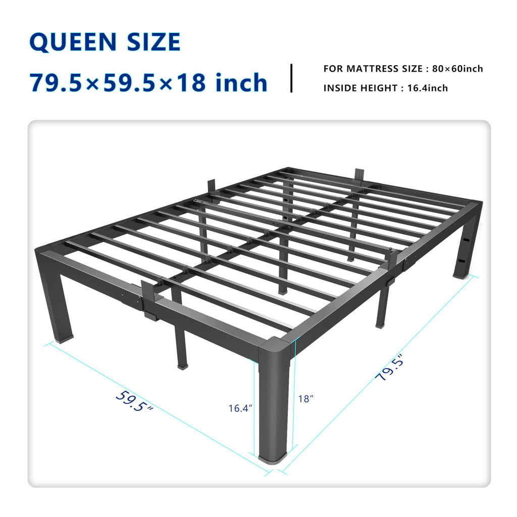 18 Inch Queen Heavy Duty Metal Platform Bed Frame C697