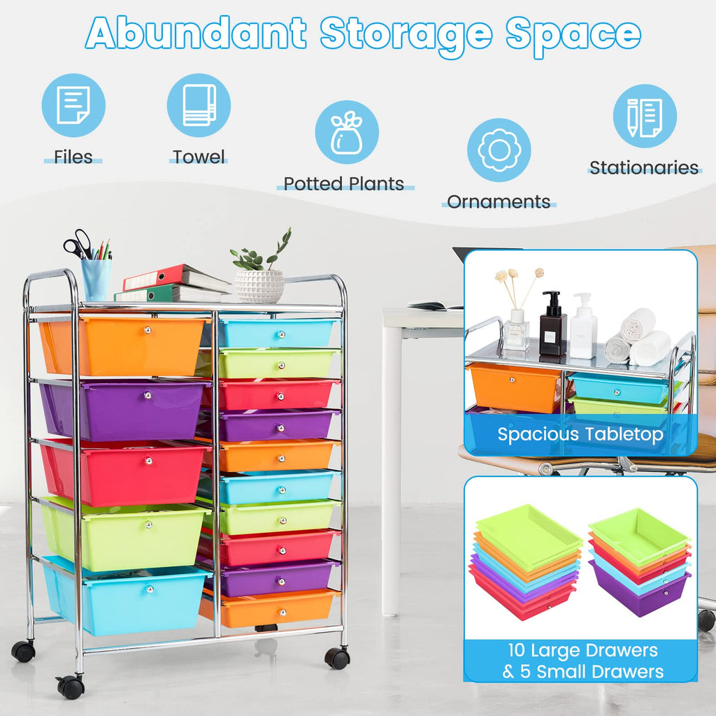 15 Drawer Rolling Storage Cart M45714