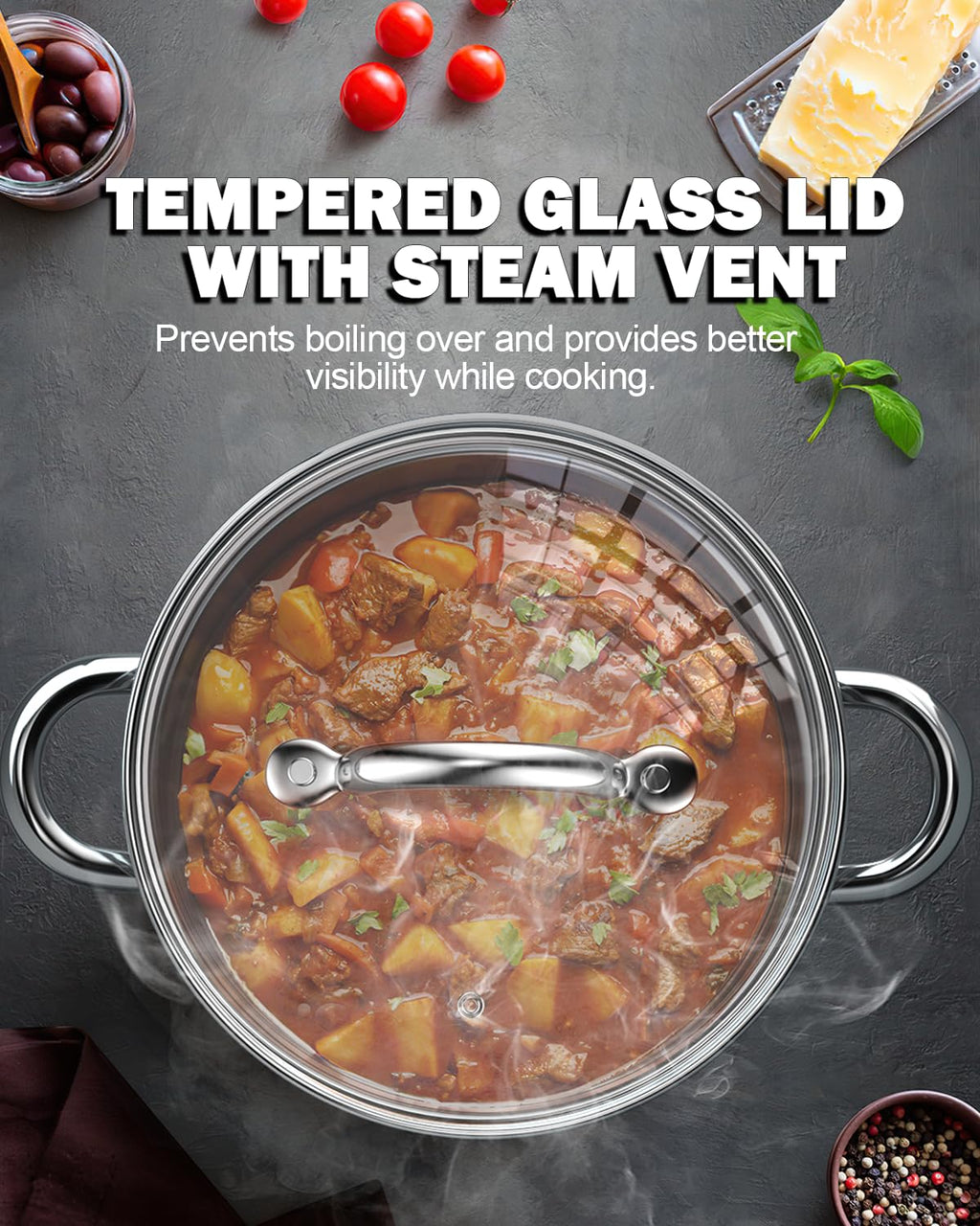 8 Quart Stainless Steel Stock Pot with Lid Q890651