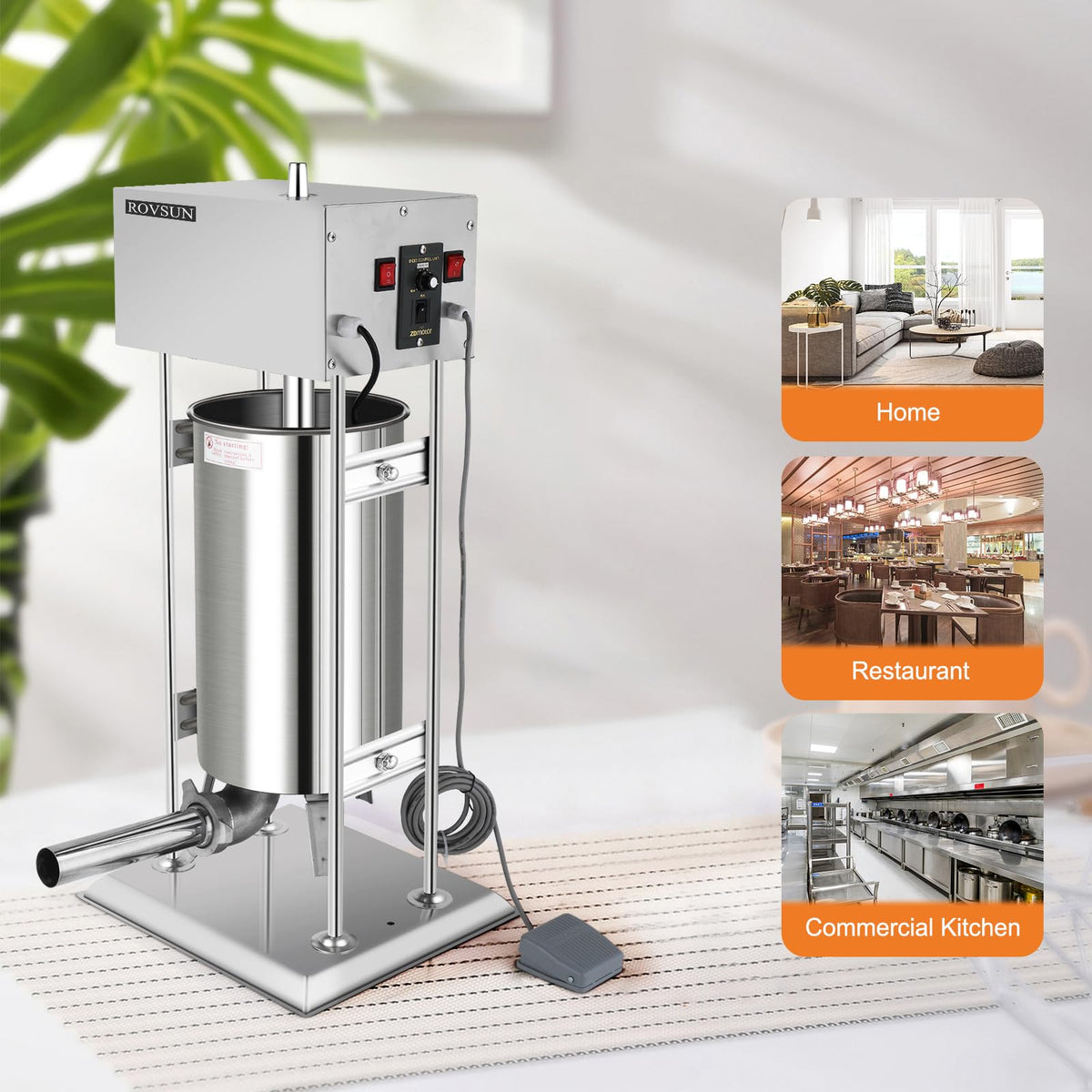 10L Electric Stainless Steel Sausage Stuffer with 5 Stuffing Tubes A976