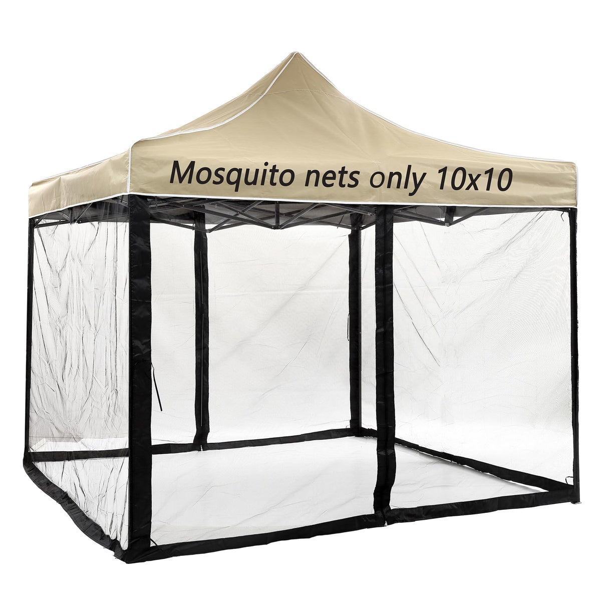 10x10 Black Replacement Mosquito Netting Sidewall Screen with Zipper C5489