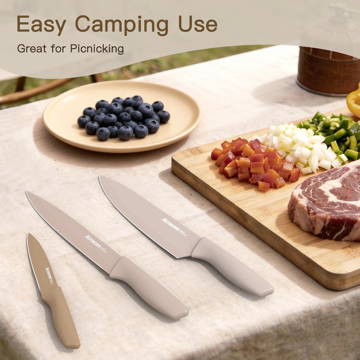 13 Piece Stainless Steel Kitchen Knife Set with Blade Guards C650