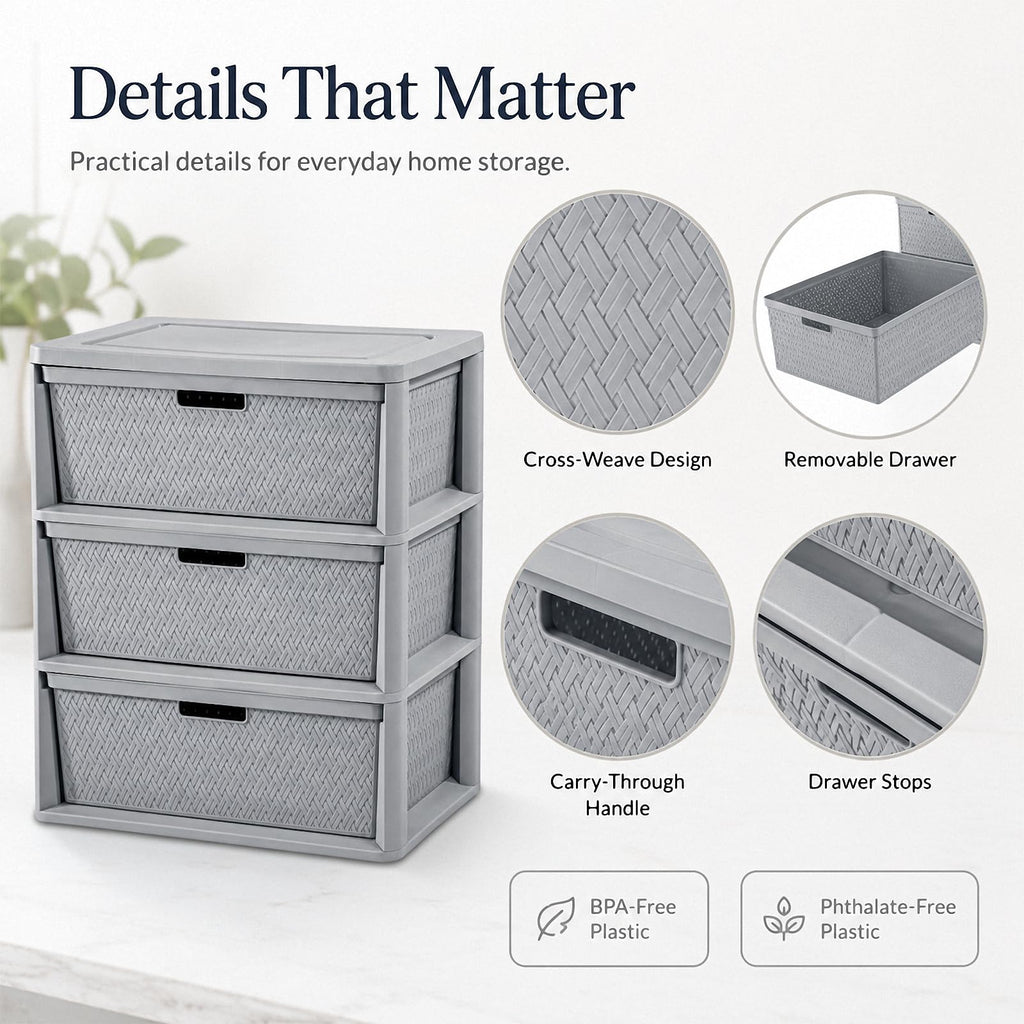 3 Drawer Plastic Storage Organizer V367