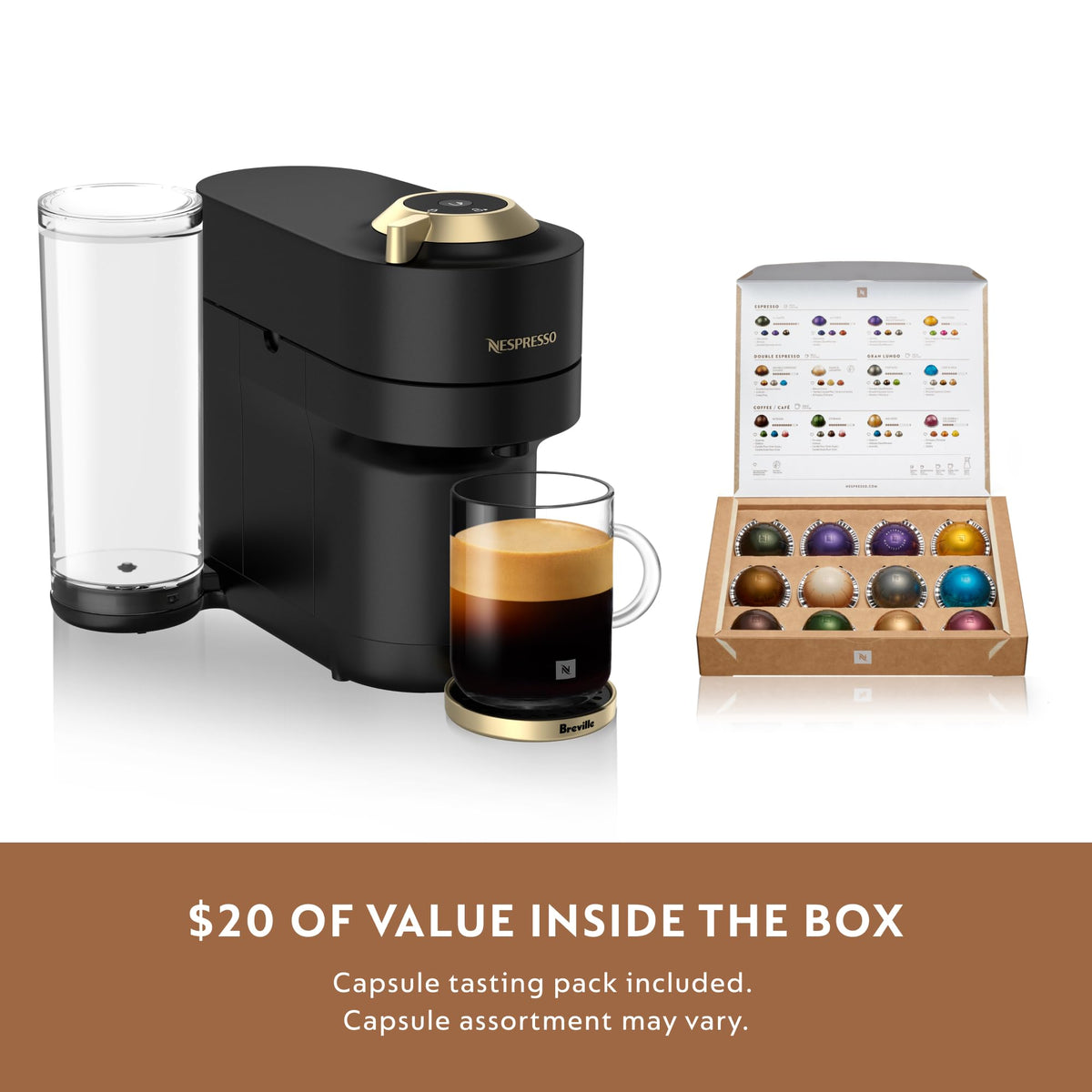 Matte Black Gold Coffee and Espresso Maker E547354