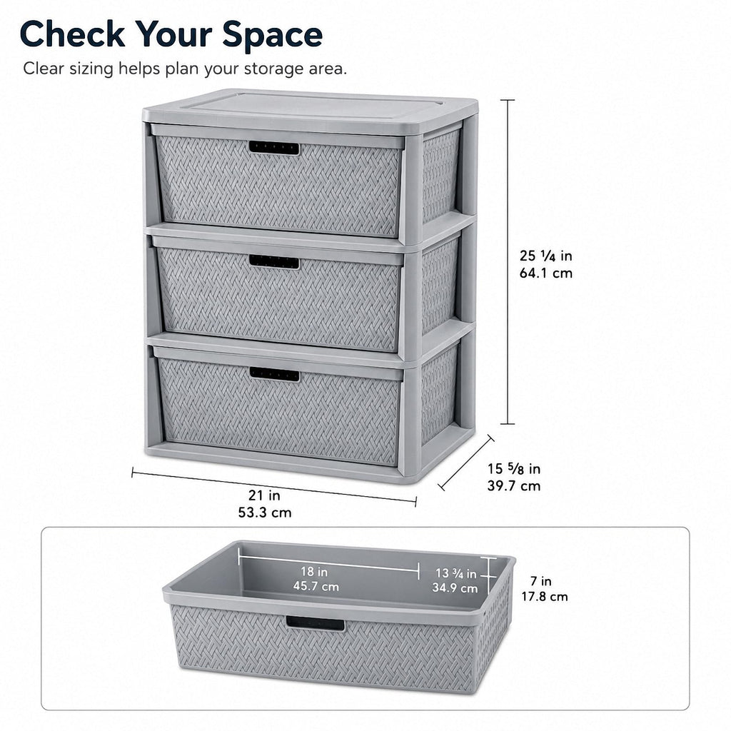 3 Drawer Plastic Storage Organizer V367