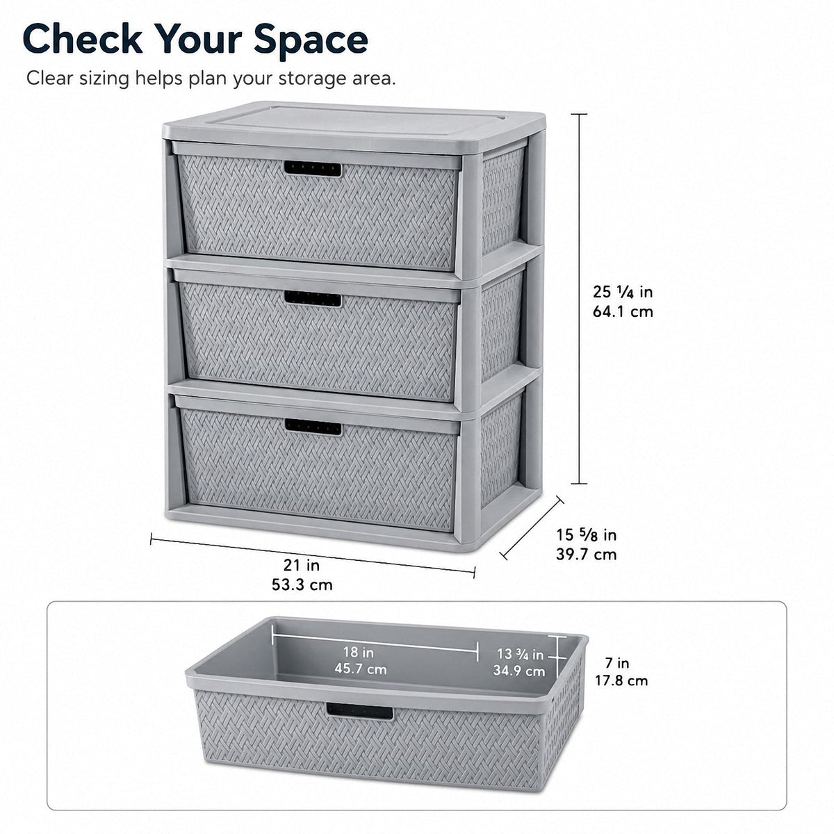 3 Drawer Plastic Storage Organizer V367