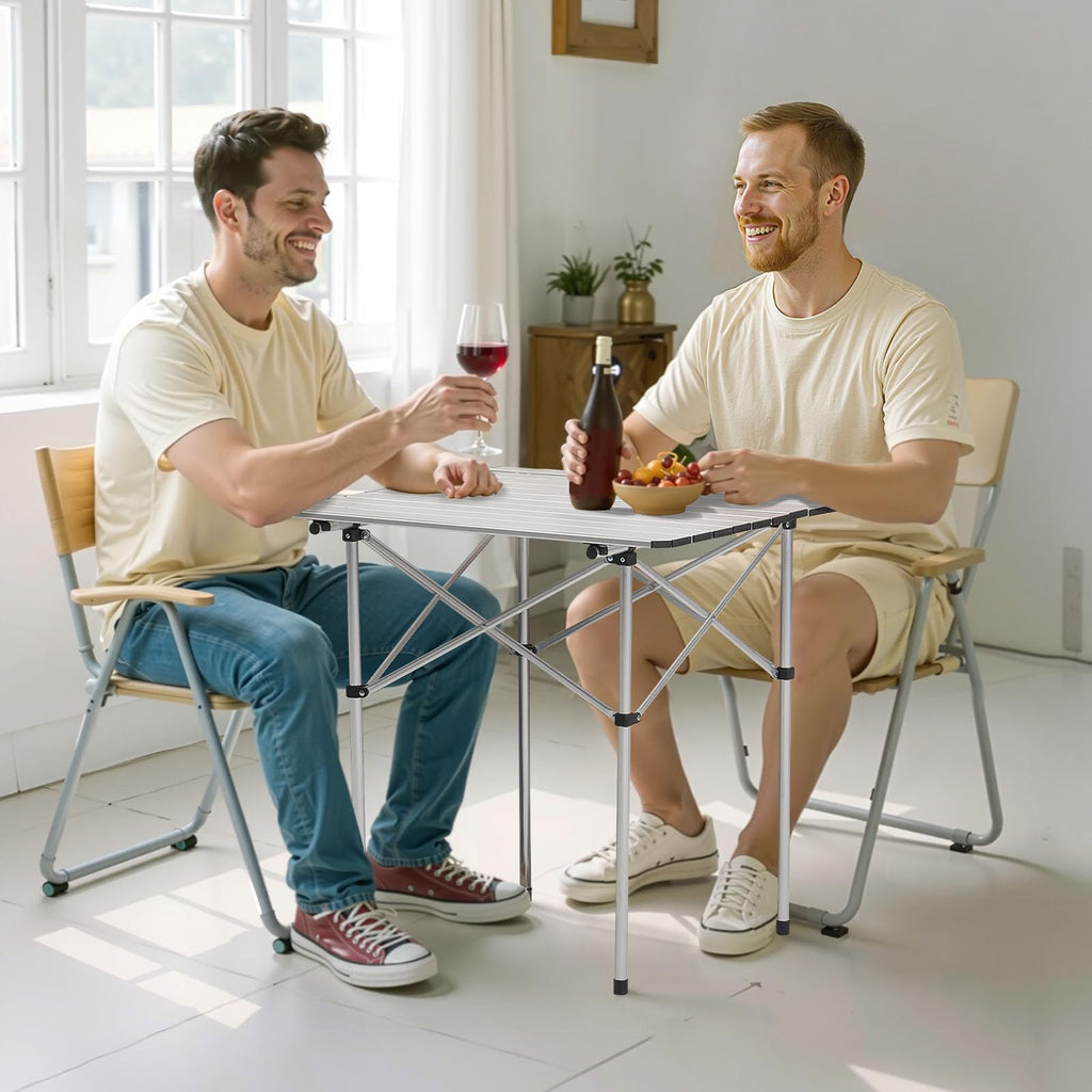 Folding Camping Table 28 inch Silver E2361