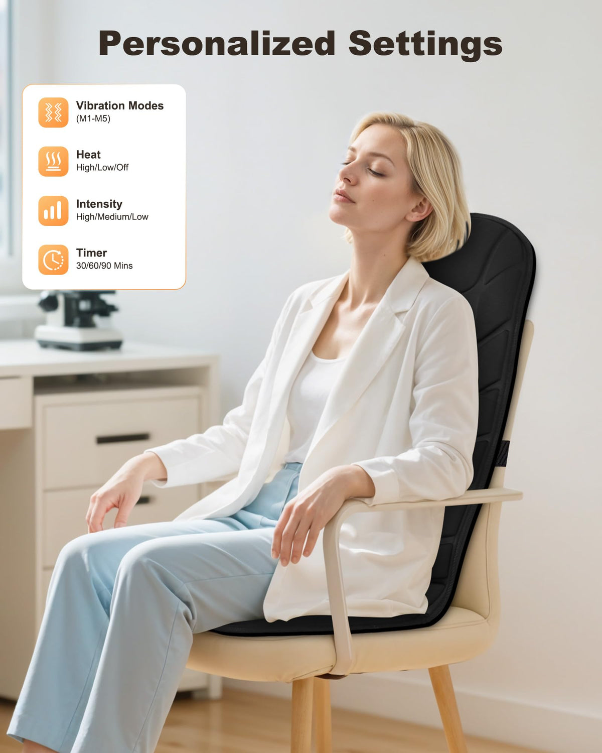 Vibration Back Massage Seat Cushion with Heat D522