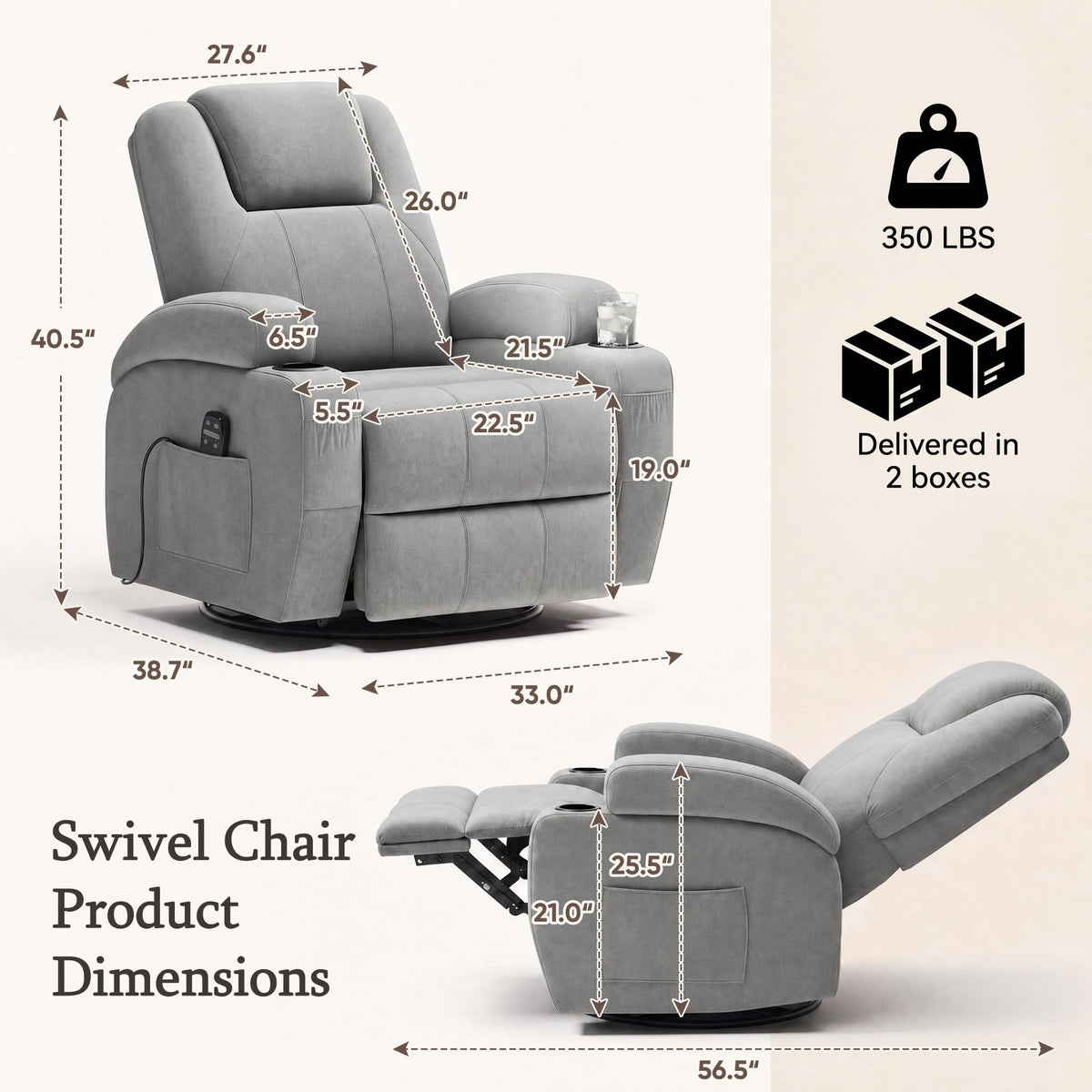 Rocking Recliner Chair with Massage K353402