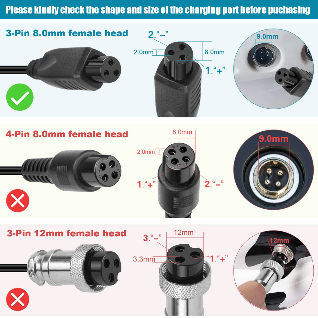 42V 2A 3 Prong Charger Q24008