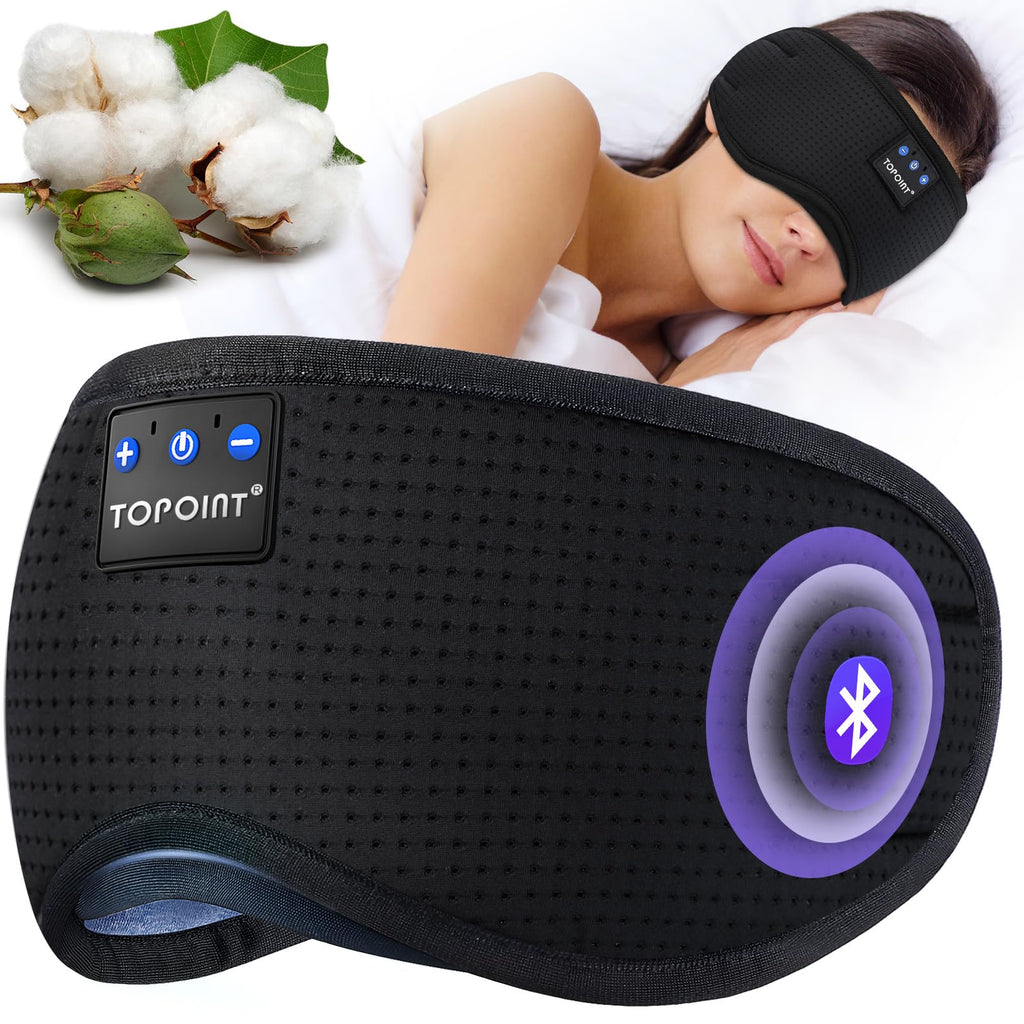 Cotton Sleep Mask Headphones Bluetooth Wireless with Microphone G41615