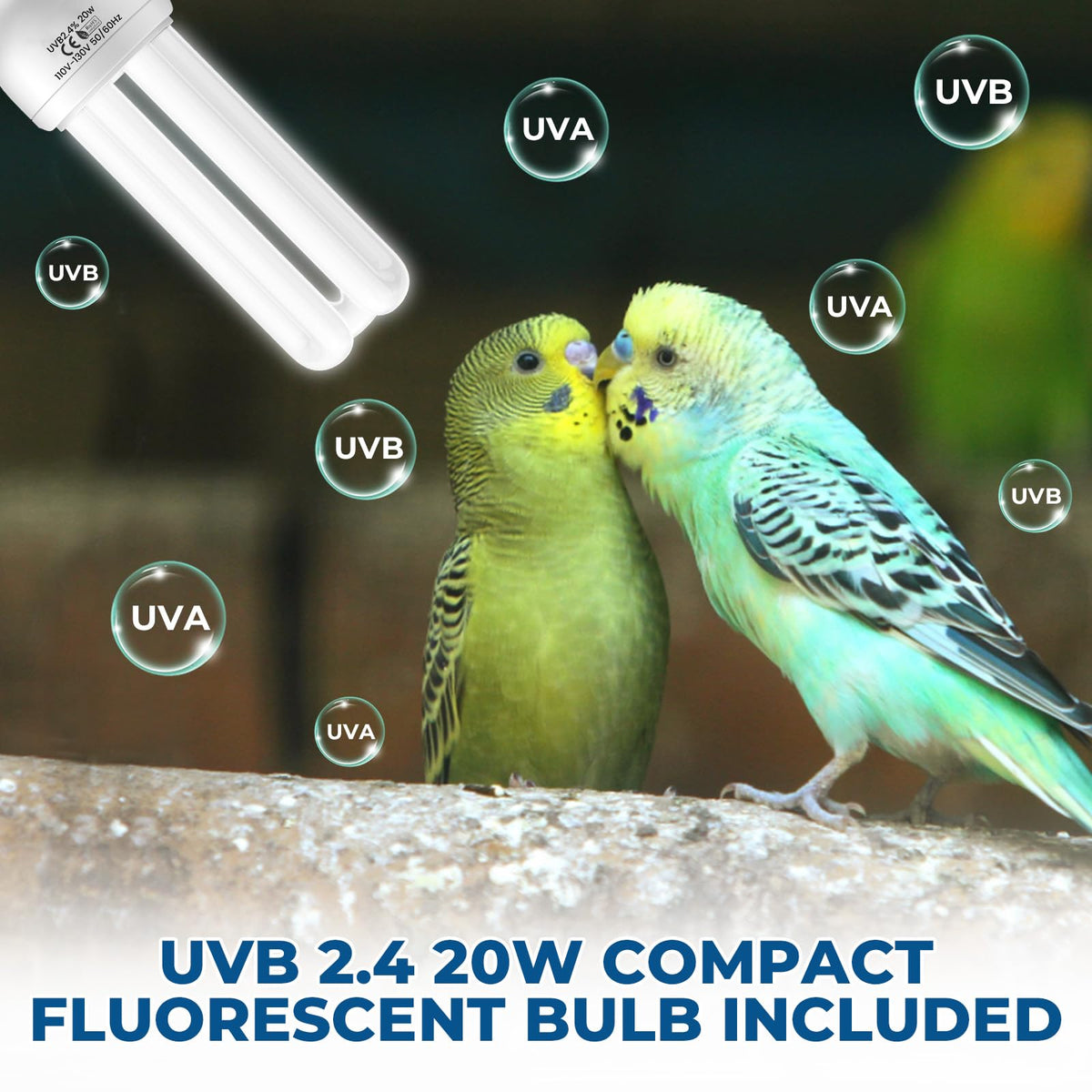 2.4% UVB Bird Cage Light Fixture Combo Kit with Adjustable Timer H97456