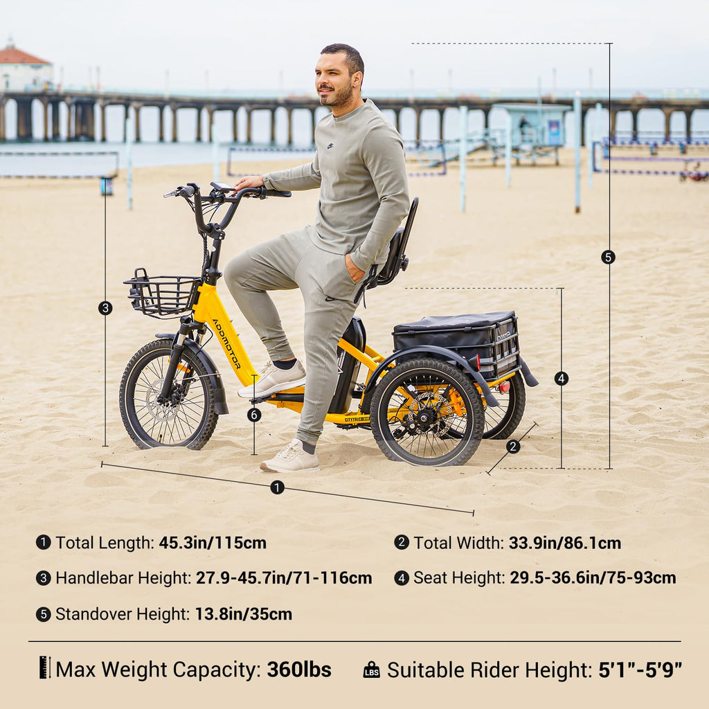 Folding Electric Tricycle 750W 48V 20Ah UL2849 F634