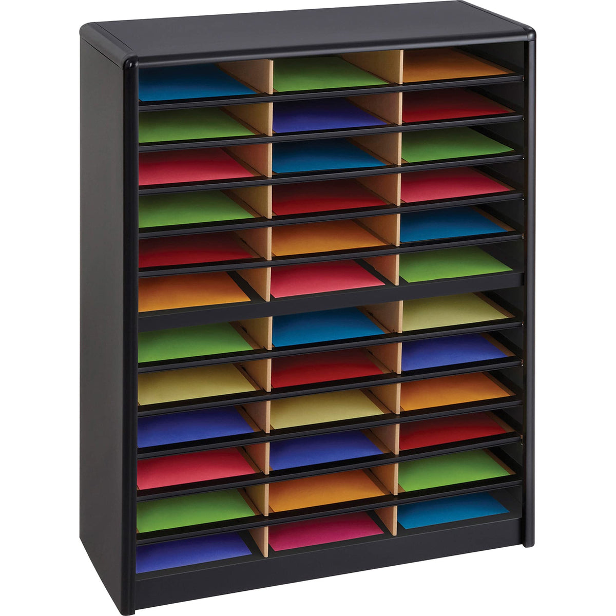 36 Compartment Black Literature Organizer A447886