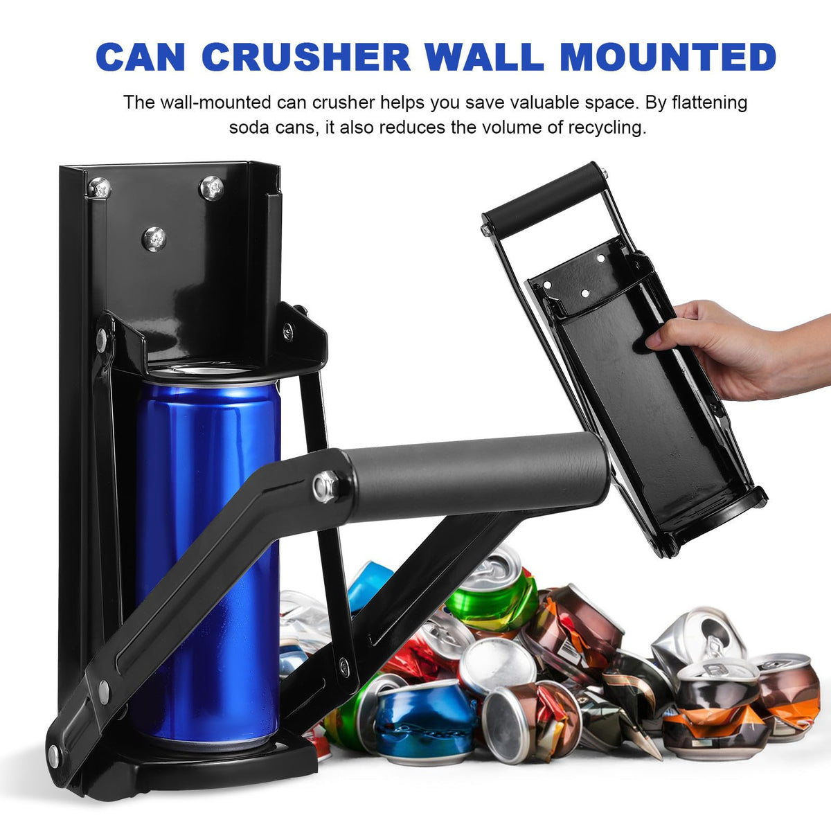 Heavy Duty Stainless Steel Wall Mounted Can Crusher I5282