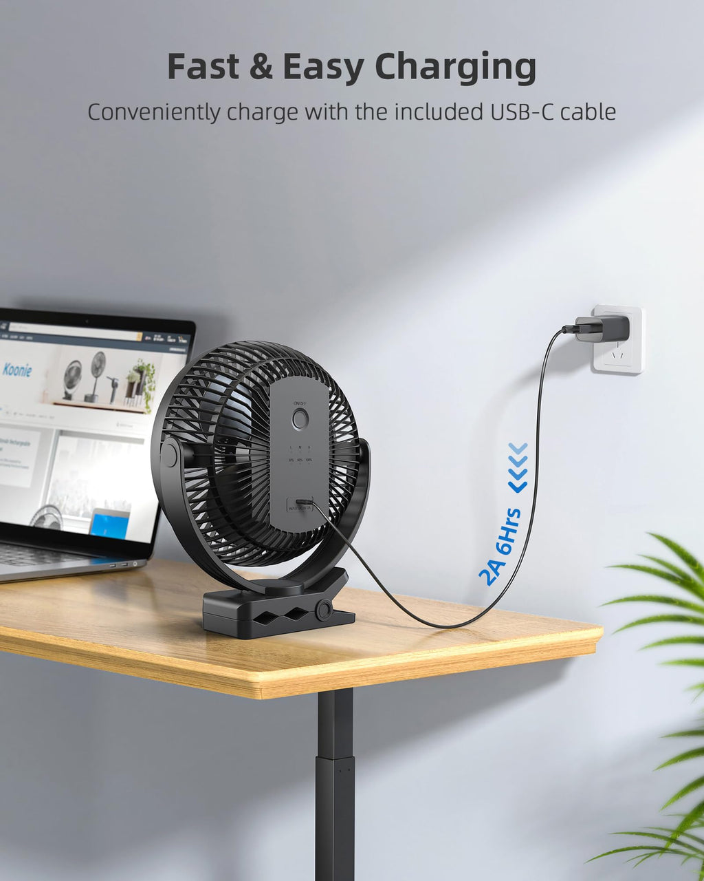 8" Black Clip on Fan P3481
