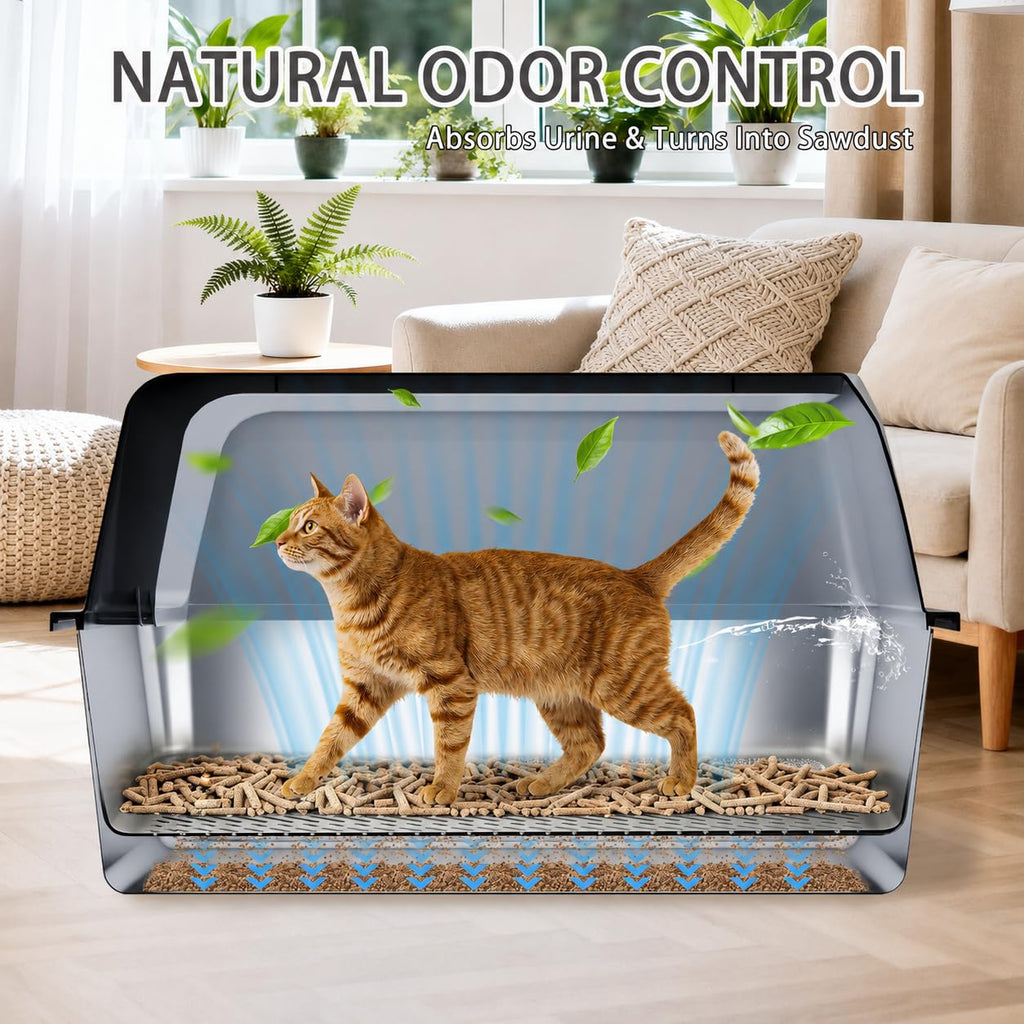 Stainless Steel Sifting Litter Box with Lid W504