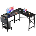 L Shaped Computer Corner Desk with PC Stand, Black P70456