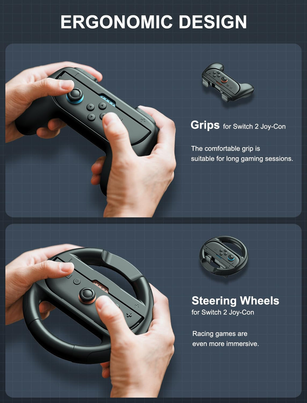 Joy-Con Grips & Steering Wheels Bundle I478