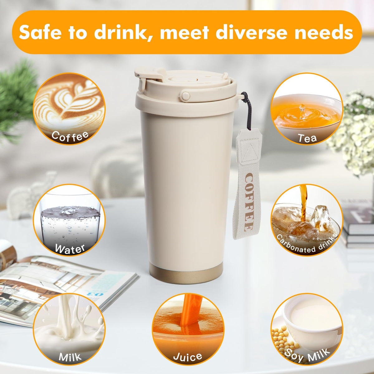 2 Pack 17oz Insulated Stainless Steel Coffee Mug Y332