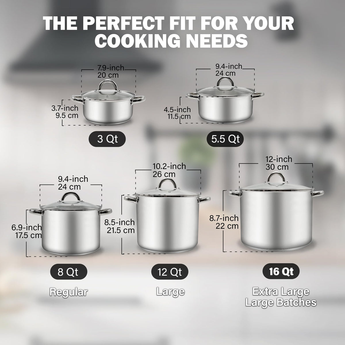 8 Quart Stainless Steel Stock Pot with Lid Q890651
