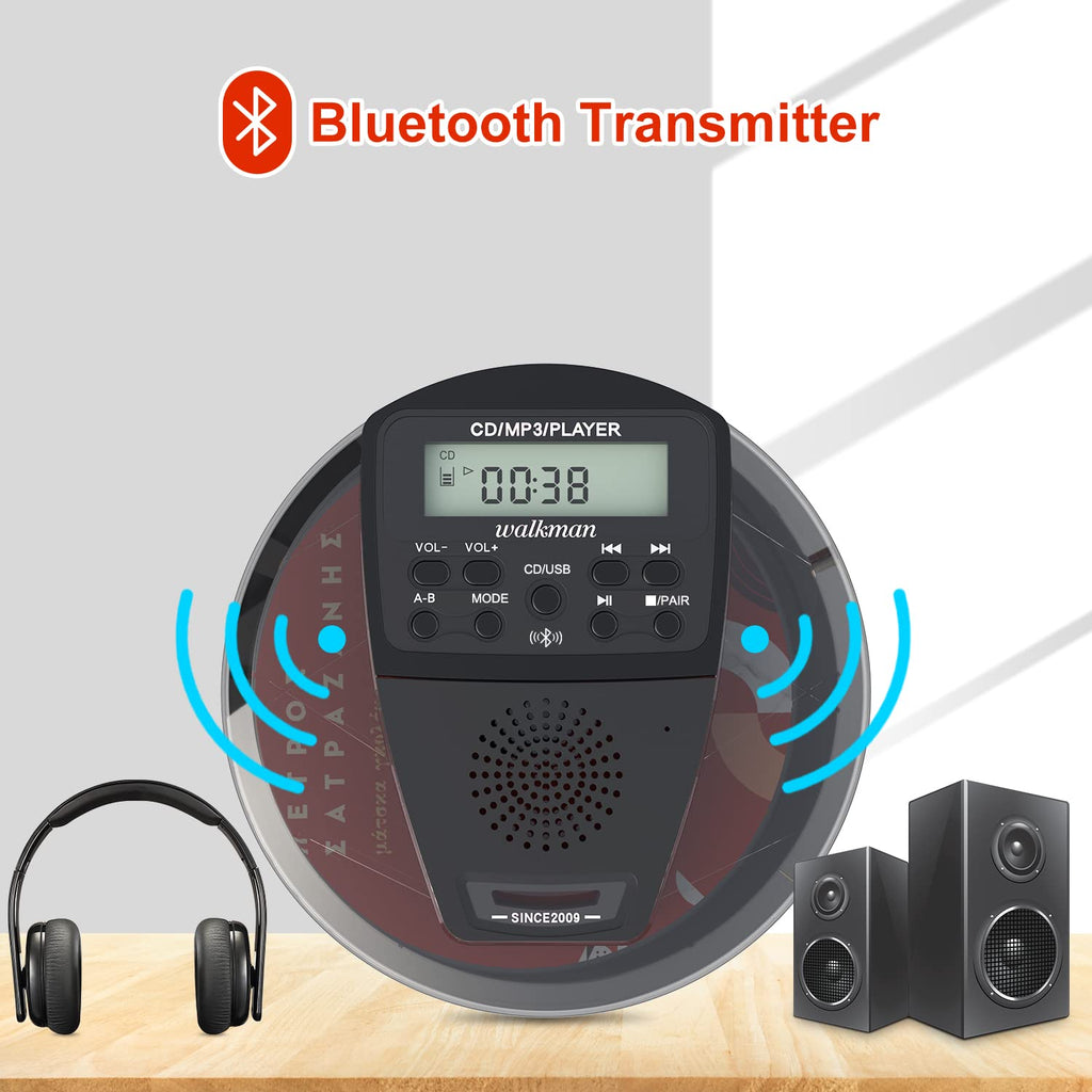 Rechargeable Portable CD Player with Bluetooth A302