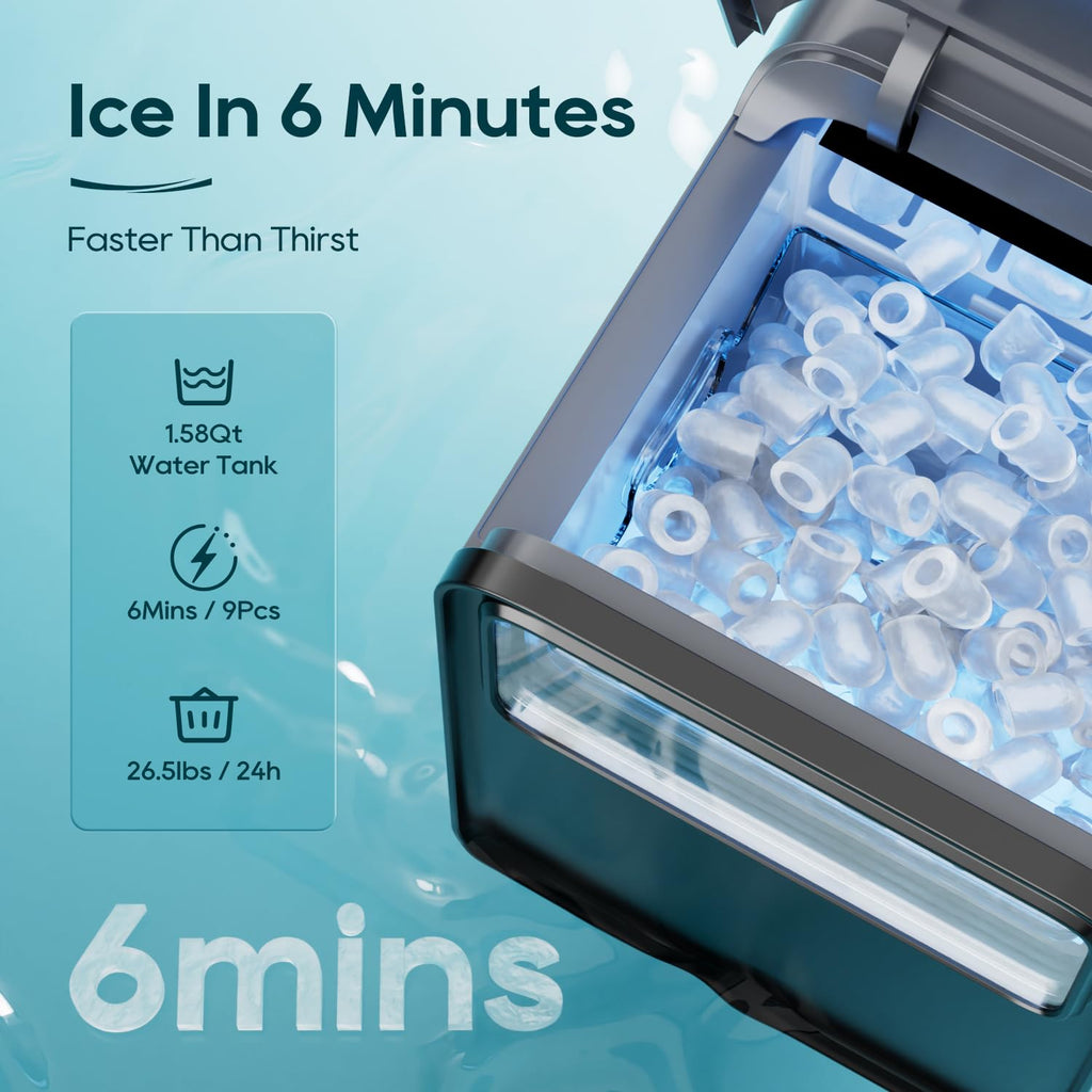 Countertop Ice Maker 9 Ice Cubes 26.5LBS/24H M39438