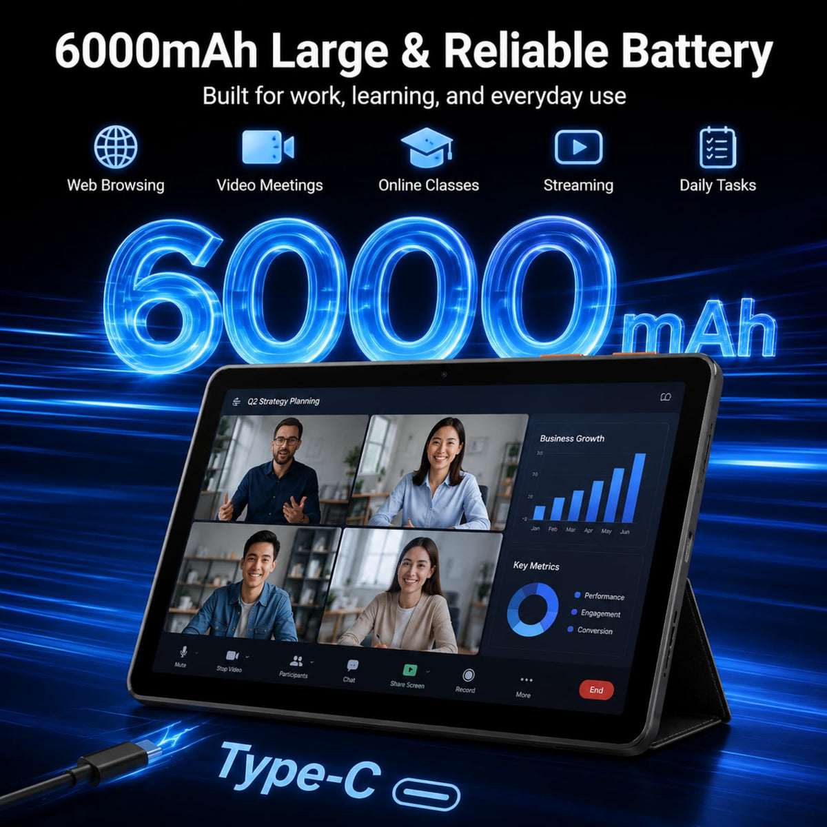 Android 15 Tablet 10.1 in 12GB RAM 64GB ROM B905