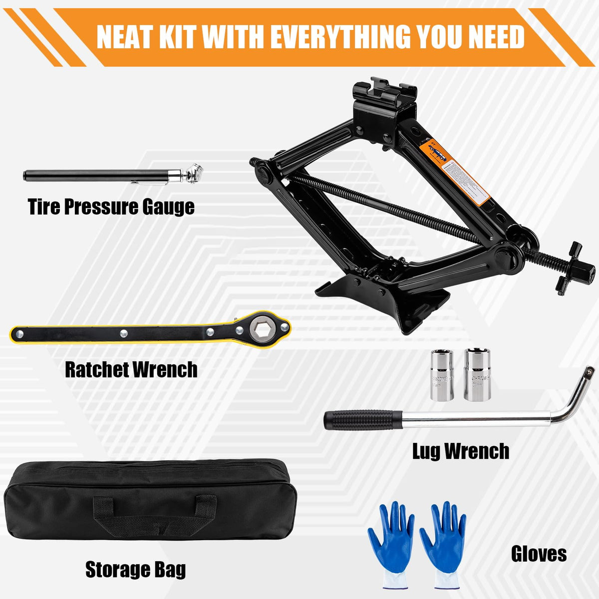 2 Ton Scissor Jack Kit with Lug Wrench U13006