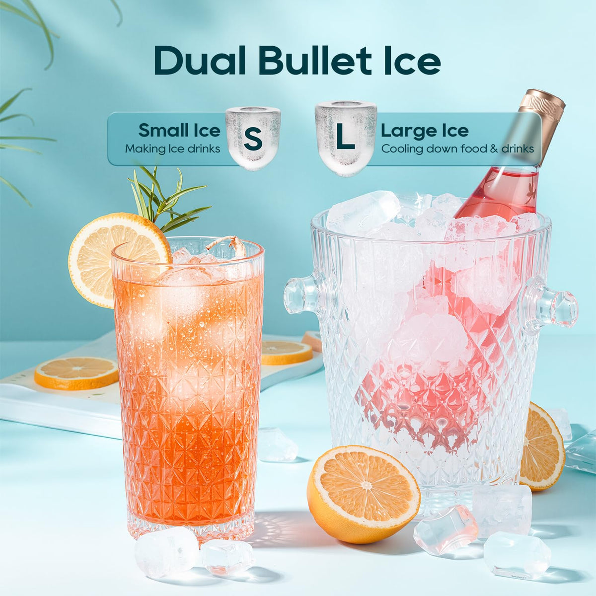 Countertop Ice Maker 9 Ice Cubes 26.5LBS/24H M39438