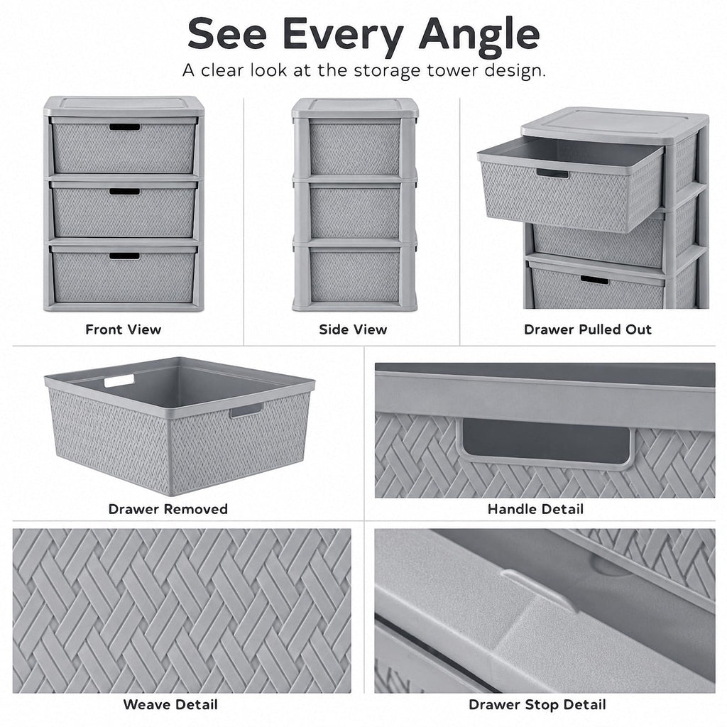 3 Drawer Plastic Storage Organizer V367