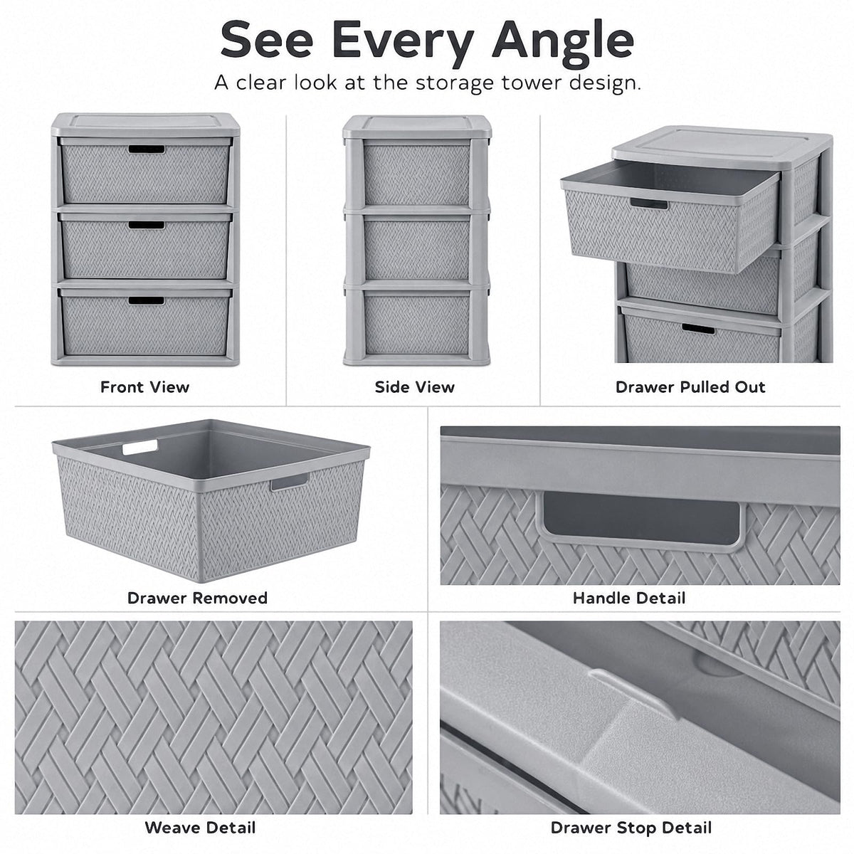 3 Drawer Plastic Storage Organizer V367