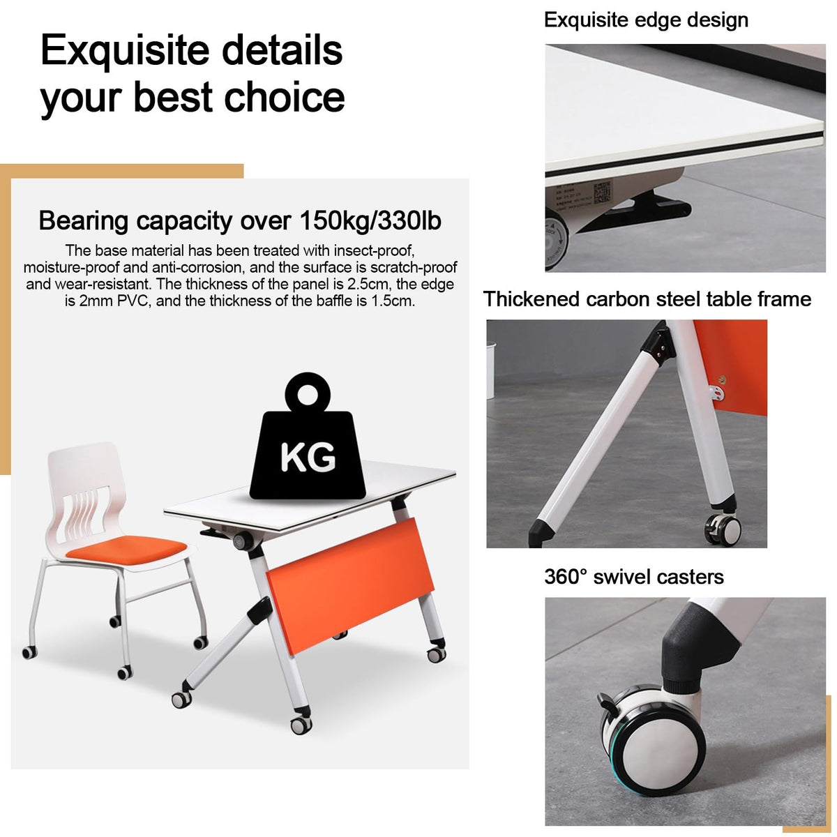 Folding Conference Table with Casters W846