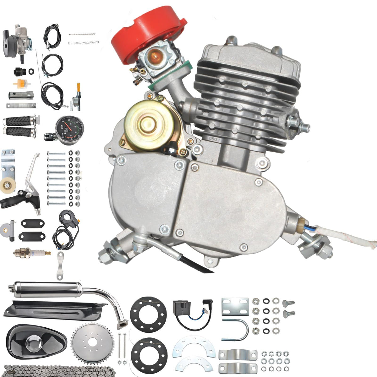 80cc 2-Stroke Air-Cooled Bicycle Engine Kit W25140