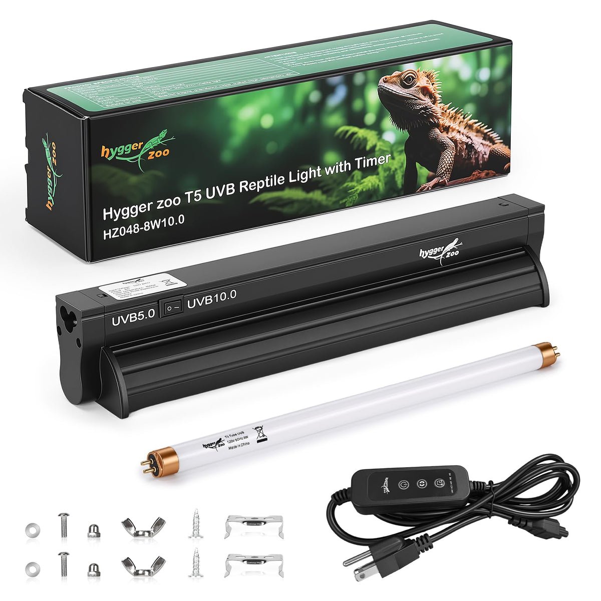 12Inch T5 UVB Reptile Light Fixture Combo Kit with Cycle Timer O572