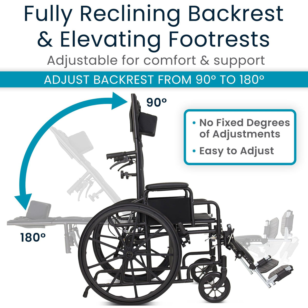 Reclining Wheelchair with Elevating Leg Rests U651223