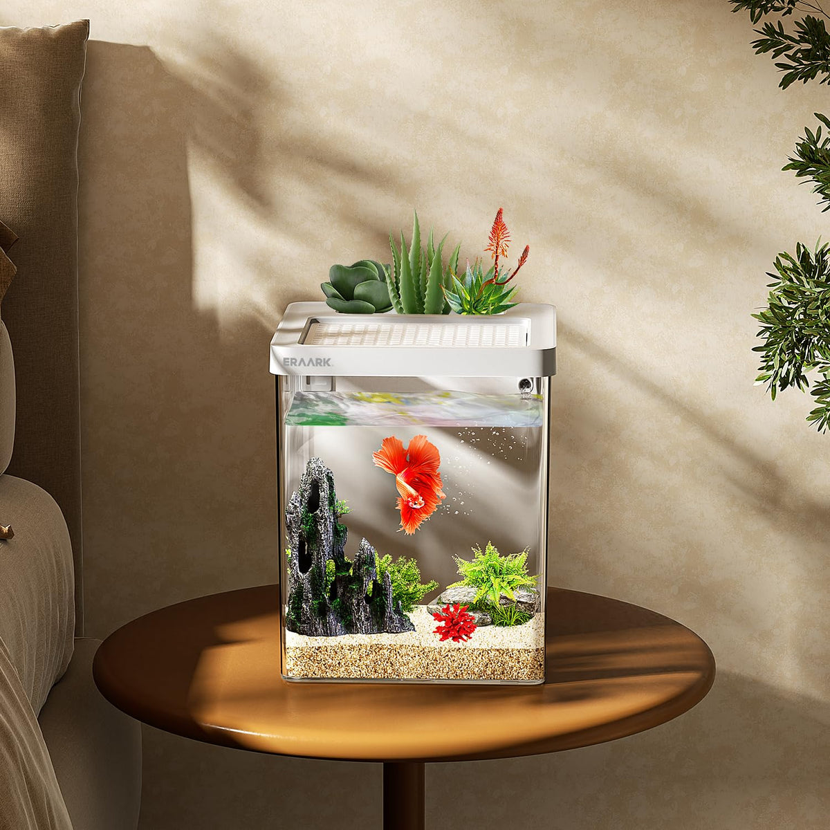Smart Betta Fish Tank 1.5 Gallon Aquarium with Filter LED Light A308