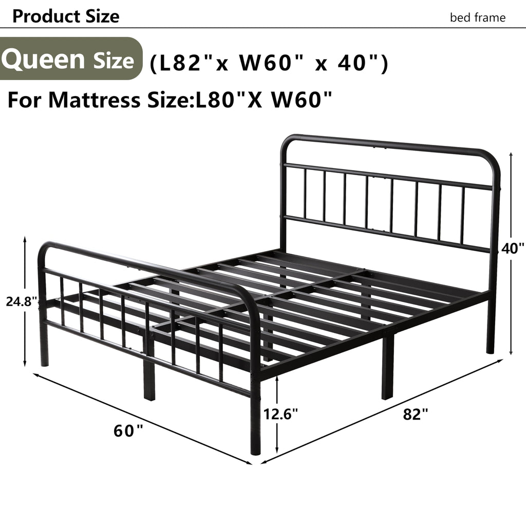 Queen Size Metal Bed Frame with Storage Space B65343