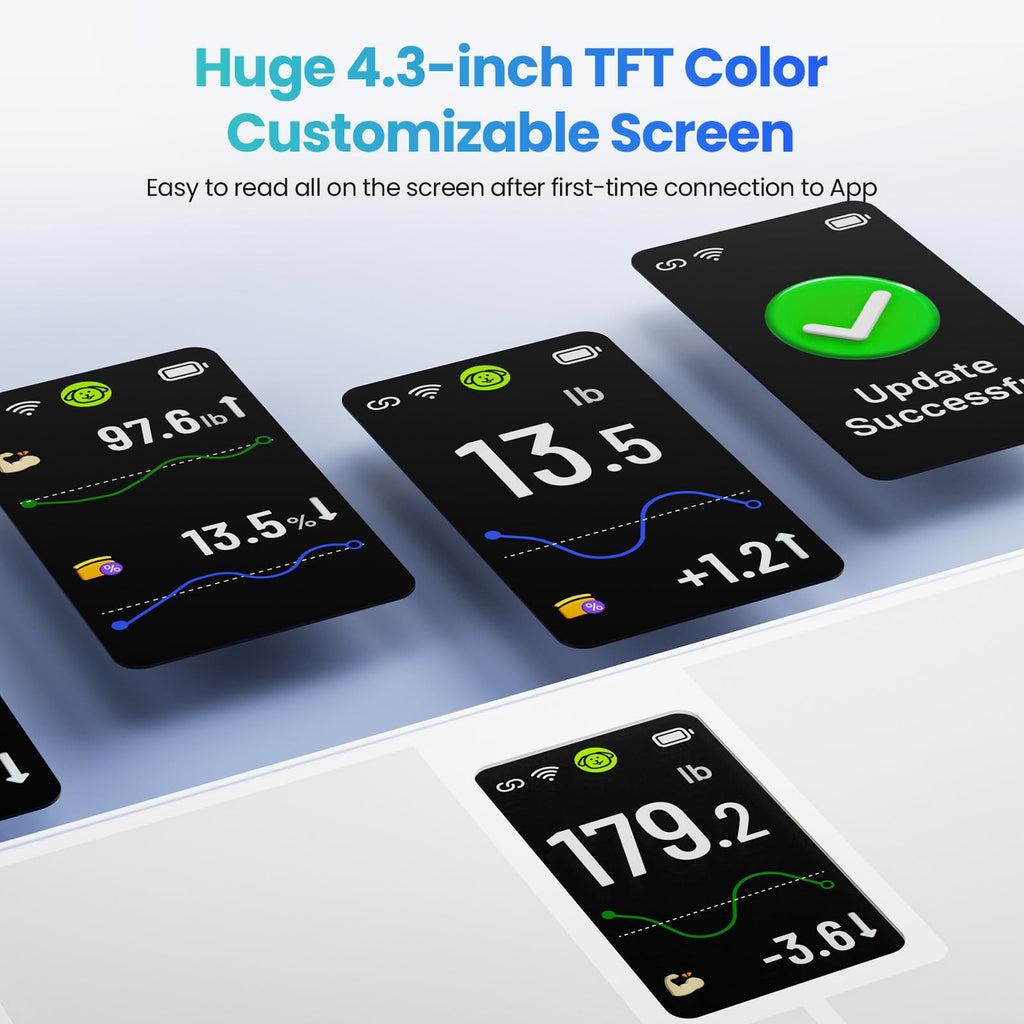 Digital Bathroom Weight Scale with 4.3" Color Display P733